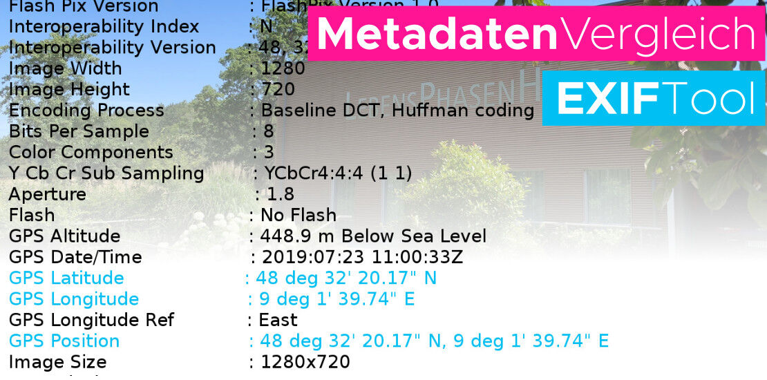 Bild-Metadaten mit dem EXIF-Tool bearbeiten