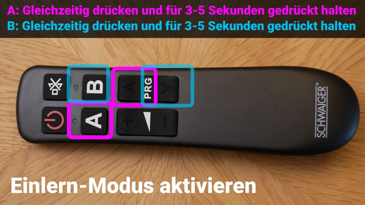Universalfernbedienung (Schwaiger) - Einlernen